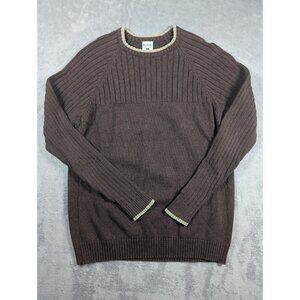 Columbia Vintage Sweater Mens XL Brown Ribbed Knit Pullover Outdoor Hiking